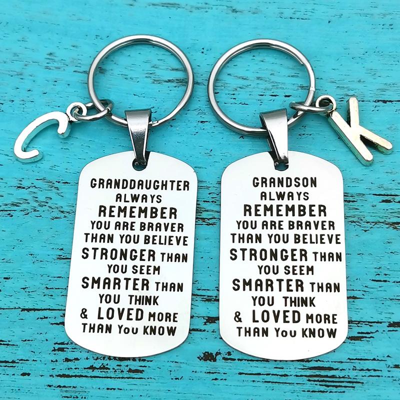 To my grandchild grandson granddaughter son daughter gift inscription keychain