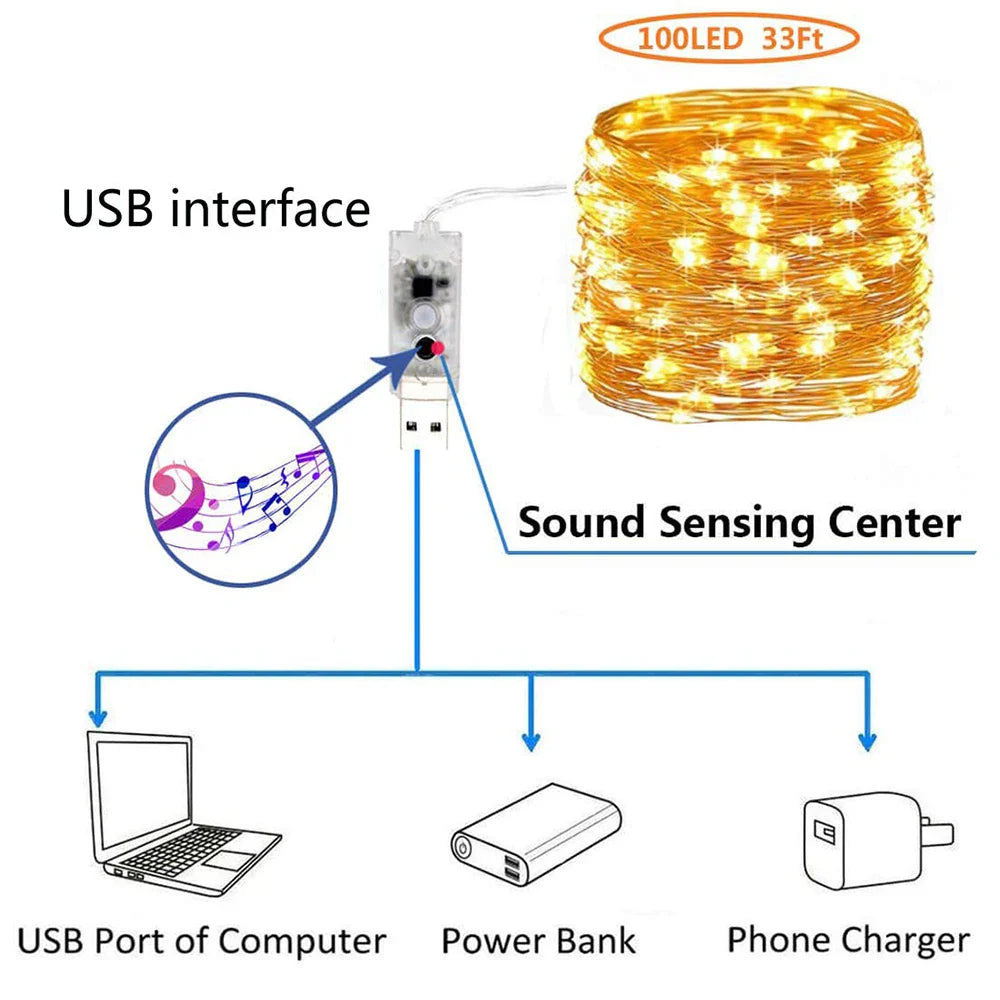 Sound Control Decorative String Light