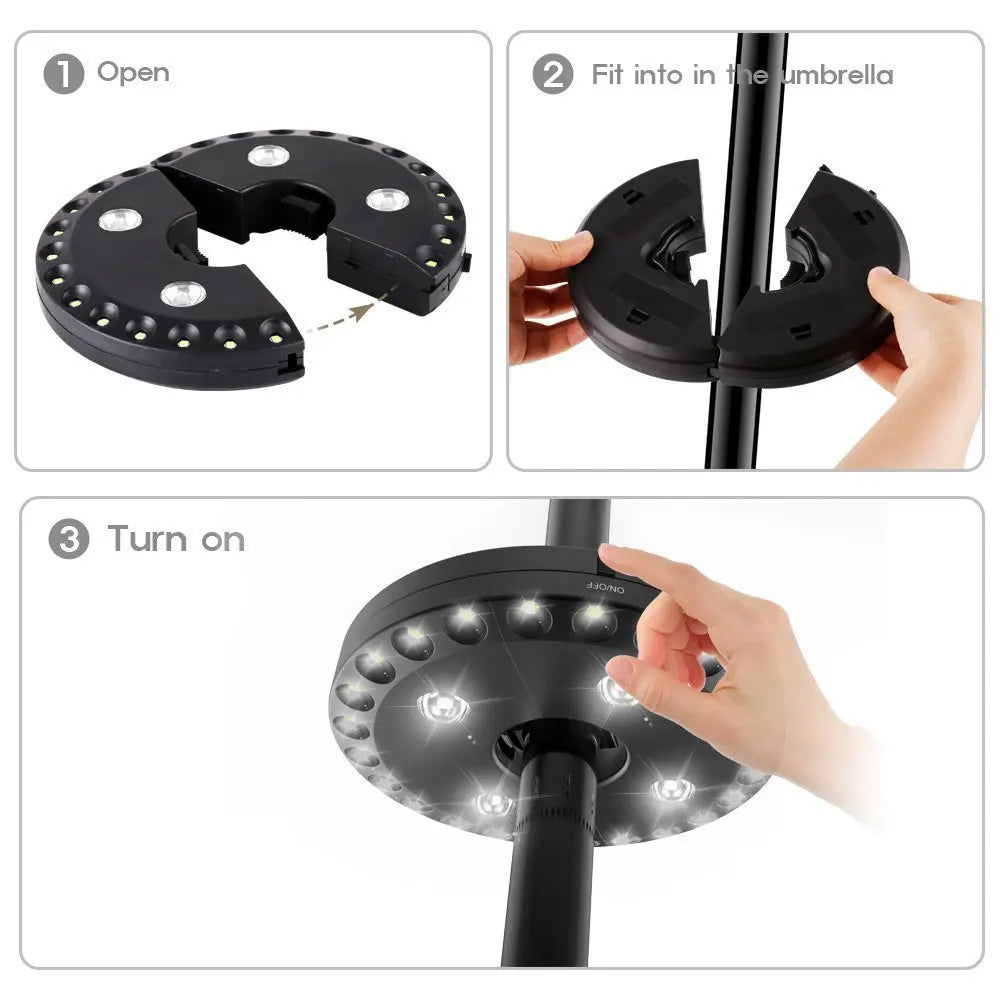 LightClip Umbrella Light | Wireless & 3 Brightness Levels | For Garden & Camping