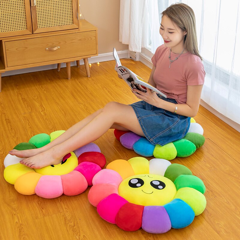 Colorful Sunflower Plush Comfort Seat Cushion