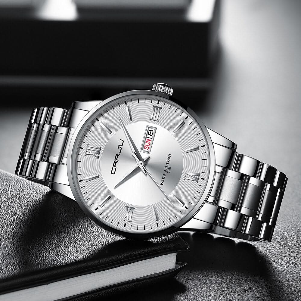 Men’s Stainless Steel Waterproof Sport Quartz Watch