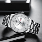Men’s Stainless Steel Waterproof Sport Quartz Watch