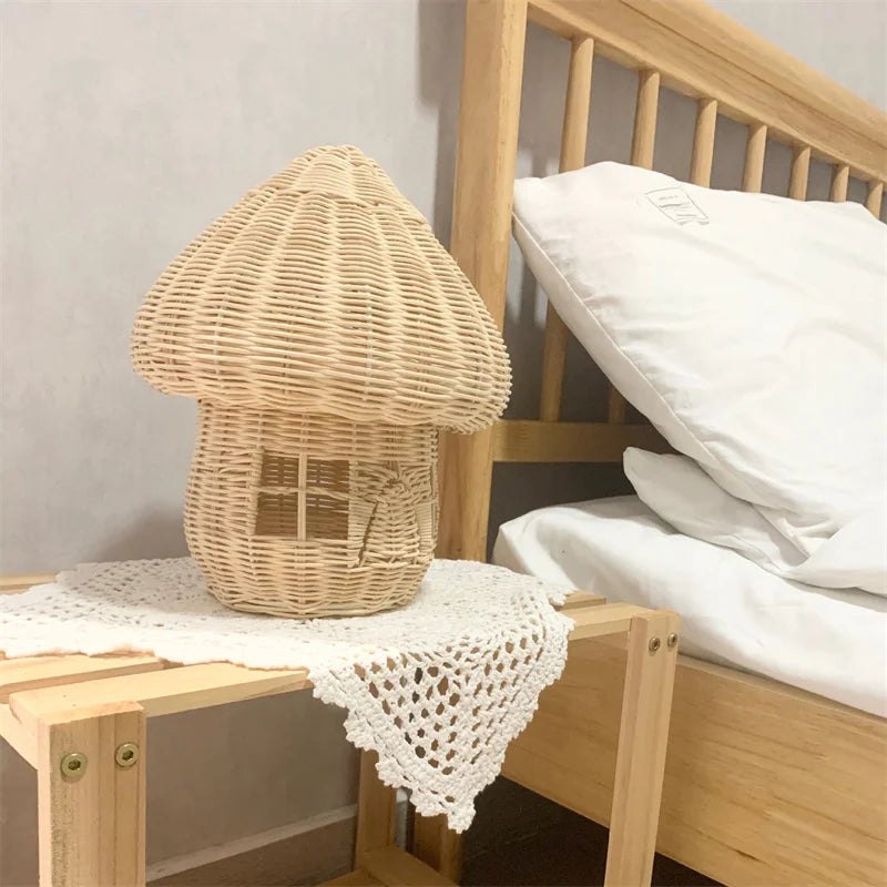 Handcrafted Rattan Mushroom House Ornament – Beautiful Woven Decoration for Home