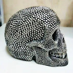 BUF Large Silver/Gold Skull Statue Resin Craft Decorative Ornaments Halloween Decoration Sculpture Home Decor Figures