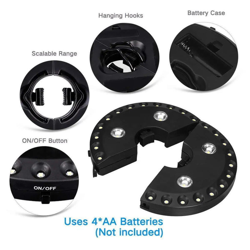 LightClip Umbrella Light | Wireless & 3 Brightness Levels | For Garden & Camping