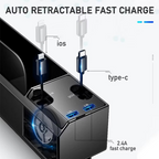 Car Seat Gap Storage Box with Charging Cable