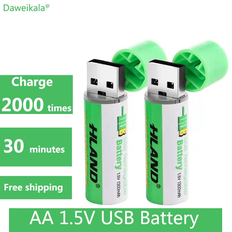 2 pieces USB rechargeable battery