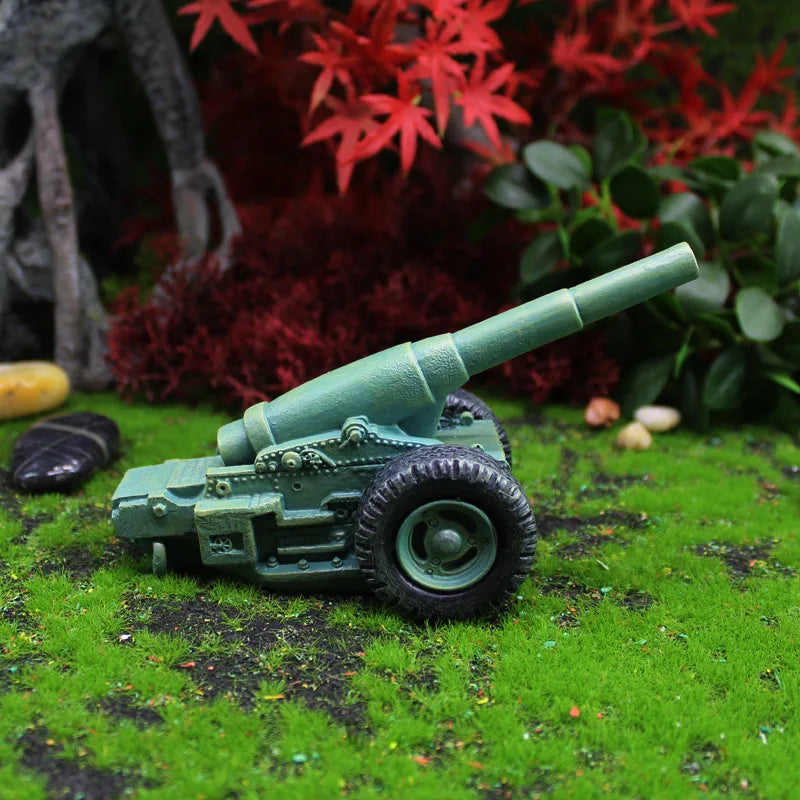 2-Piece Set Mini Wax Gnome Figurine with Cannon