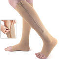 support stockings with zip for comfortable compression & easy handling