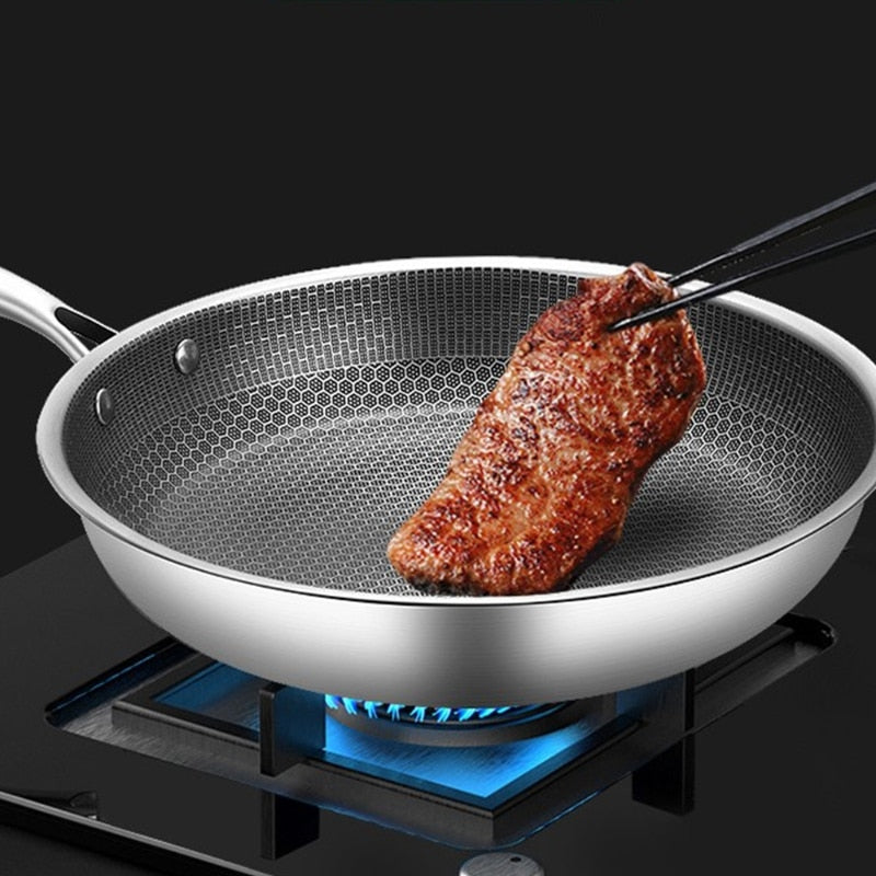KitchenPro Non-Stick Stainless Steel Frying Pan – Scratch-Resistant & Energy-Efficient