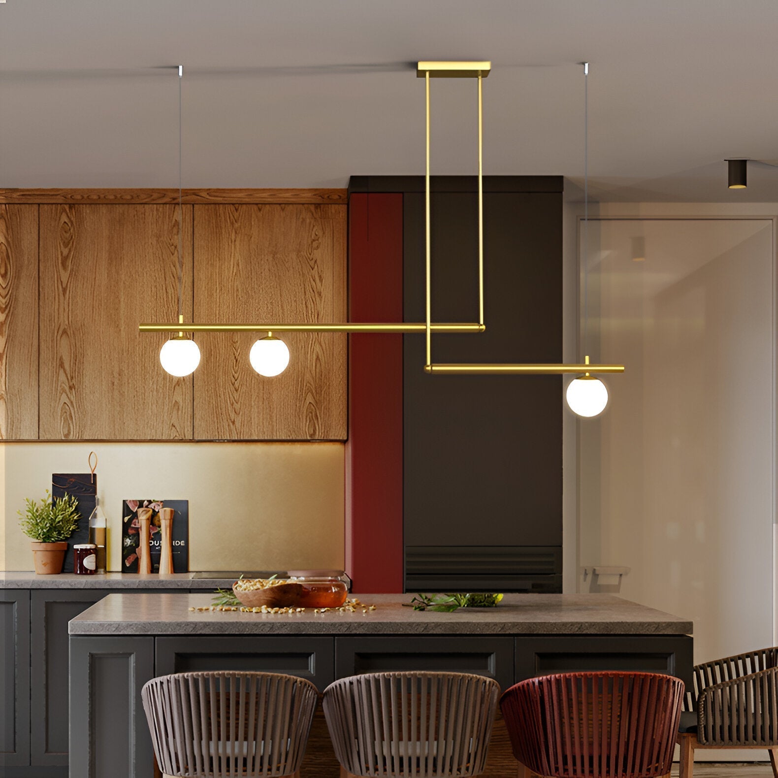Nordic Glass Linear Luxury Pendant Lamp
