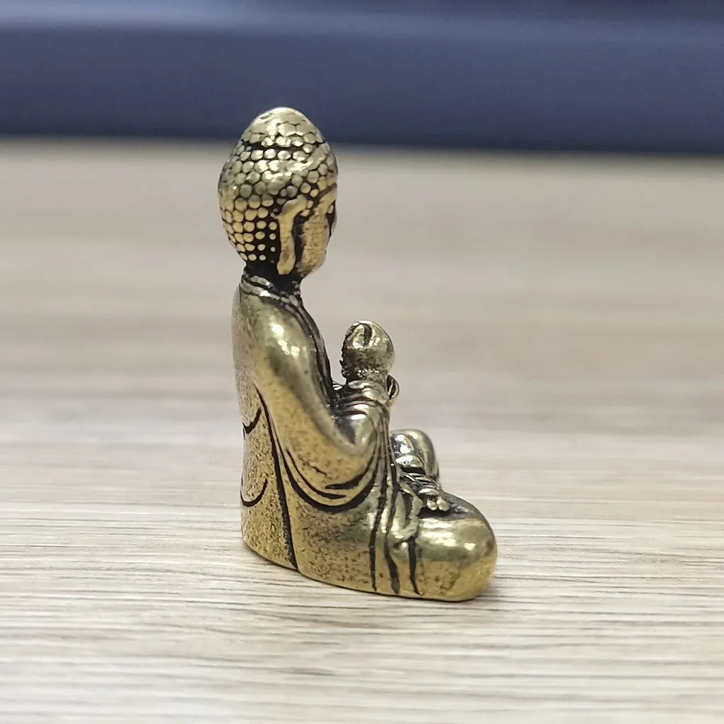 10 pieces mini brass sitting Buddha statue figure for travel Buddhism worship home office desk decoration