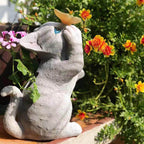 SolarPurr Garden Light | LED Cat Figure with Butterfly | Solar Powered | Weatherproof | Outdoor Decoration
