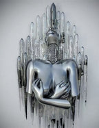 Metal Figure Statues Styles Abstract Canvas Painting Couples Wall Art Love Sculpture Poster Print Home Decor Living Room Gifts