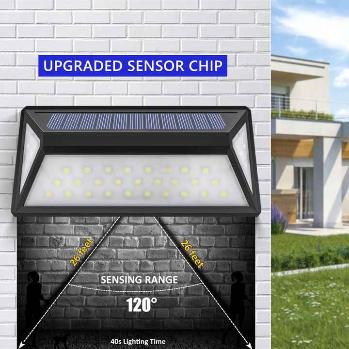 Modern Solar LED Wall Light for Outdoors – Waterproof Facade Lighting with Motion Sensor