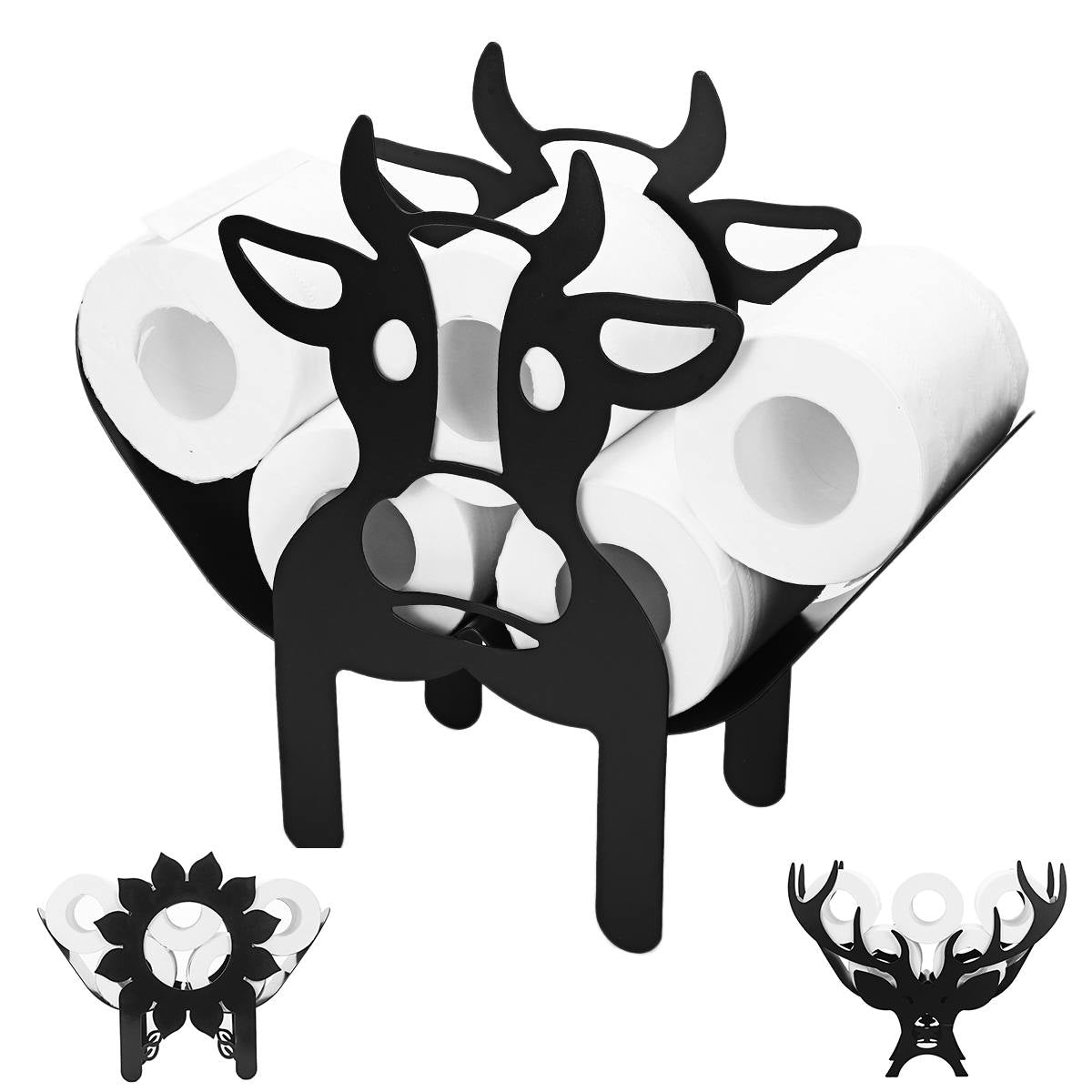 Toilet paper holder ROLLITIER | Animal motif made of iron | 33.5×53.5×8.5 cm | Wall decor & storage in one