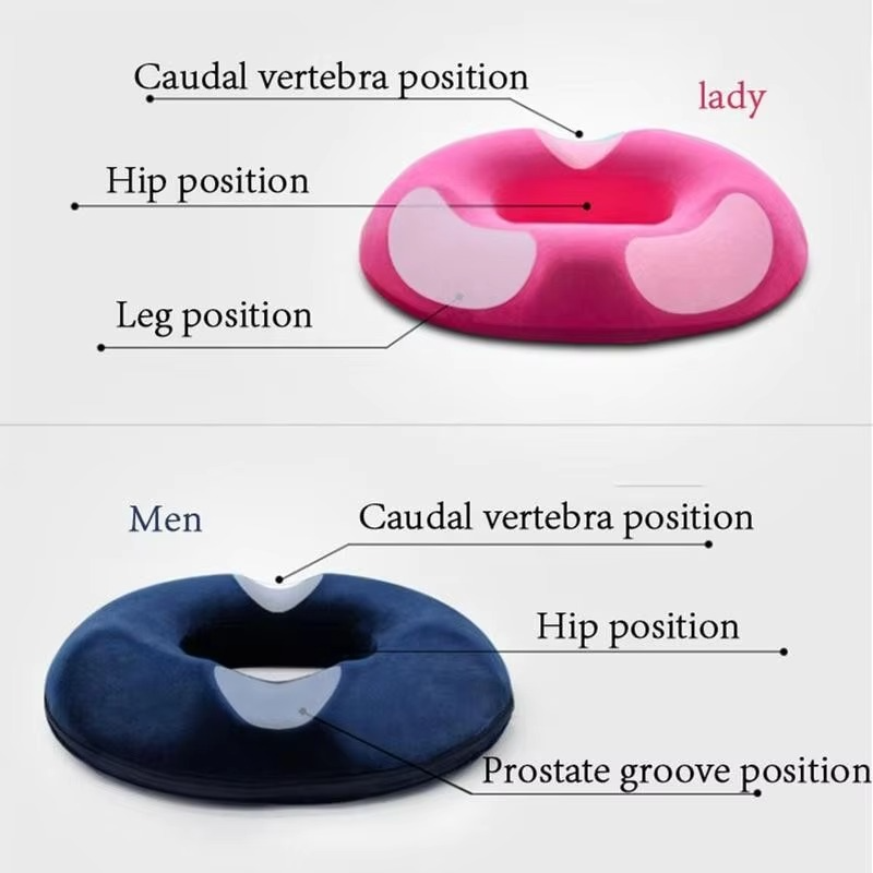 Orthopedic Memory Foam Donut Seat Cushion for Hemorrhoid and Tailbone Relief