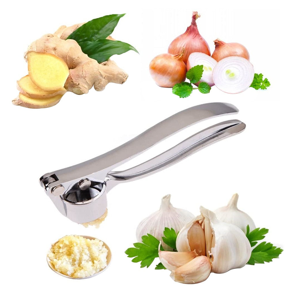 Stainless Steel Garlic Press Chopper: Premium Hand Mill & Masher for Easy Garlic Preparation in the Kitchen