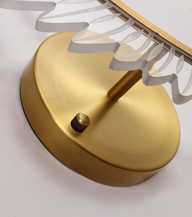 Wall Lamp with Nature-Inspired Golden Wing Motif