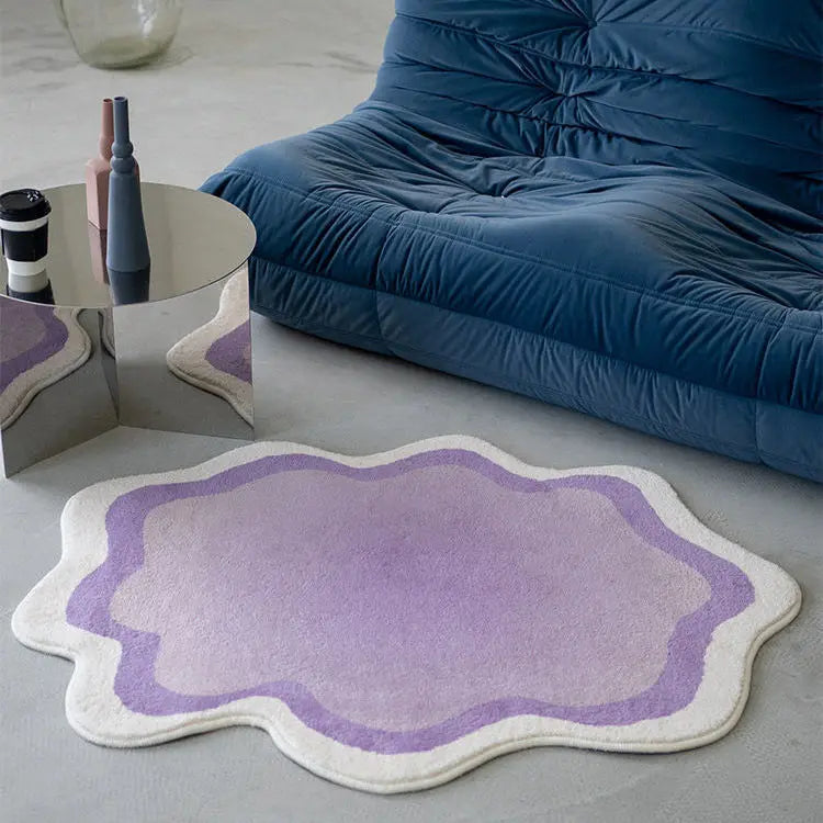 Soft Gradient Wavy Edge Bathroom Mat