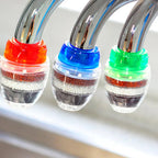 Faucet filter with mineral beads for clean and filtered tap water