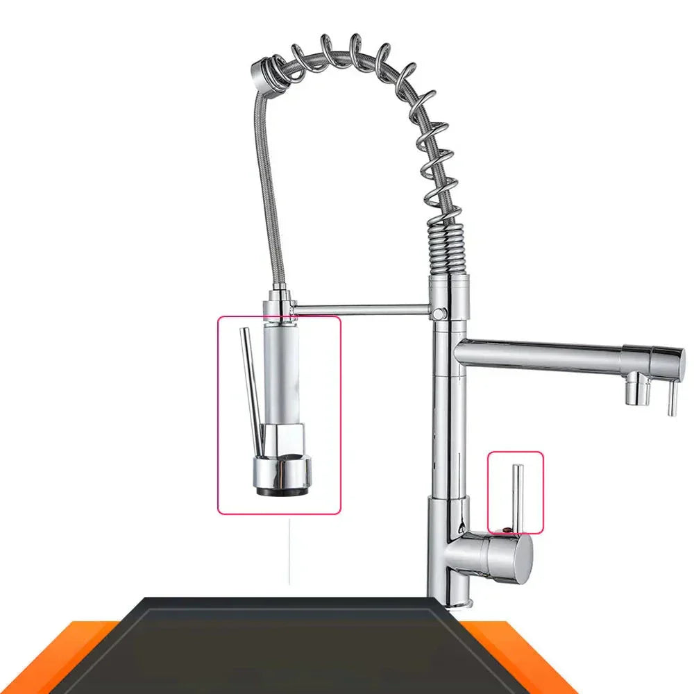 FlexiFlow – Adjustable Kitchen Faucet with Two Outlets