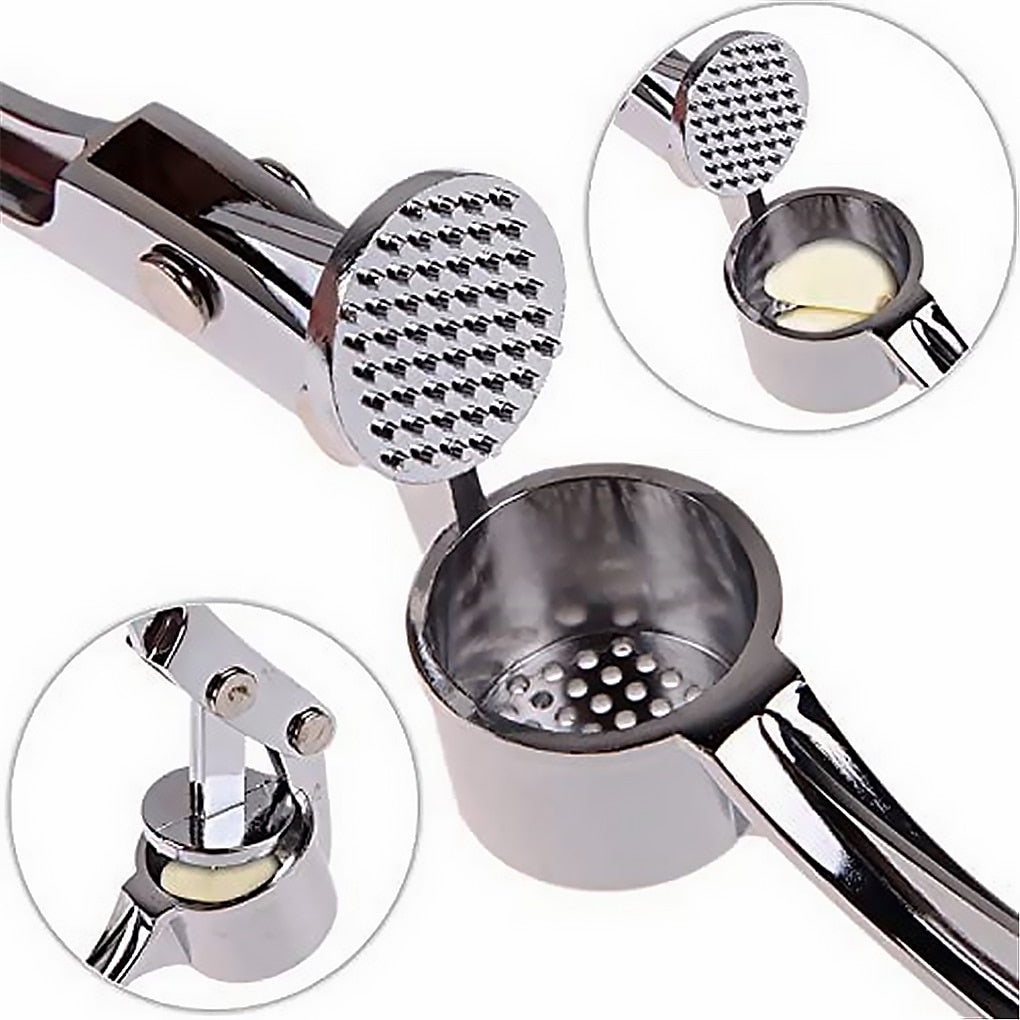 Stainless Steel Garlic Press Chopper: Premium Hand Mill & Masher for Easy Garlic Preparation in the Kitchen
