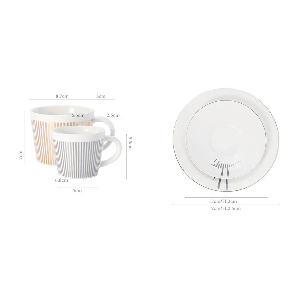 Creative dynamic SLR cup Leopard anamorphic zebra cup Luycho coffee tea cup set with coaster 90ml-225ml