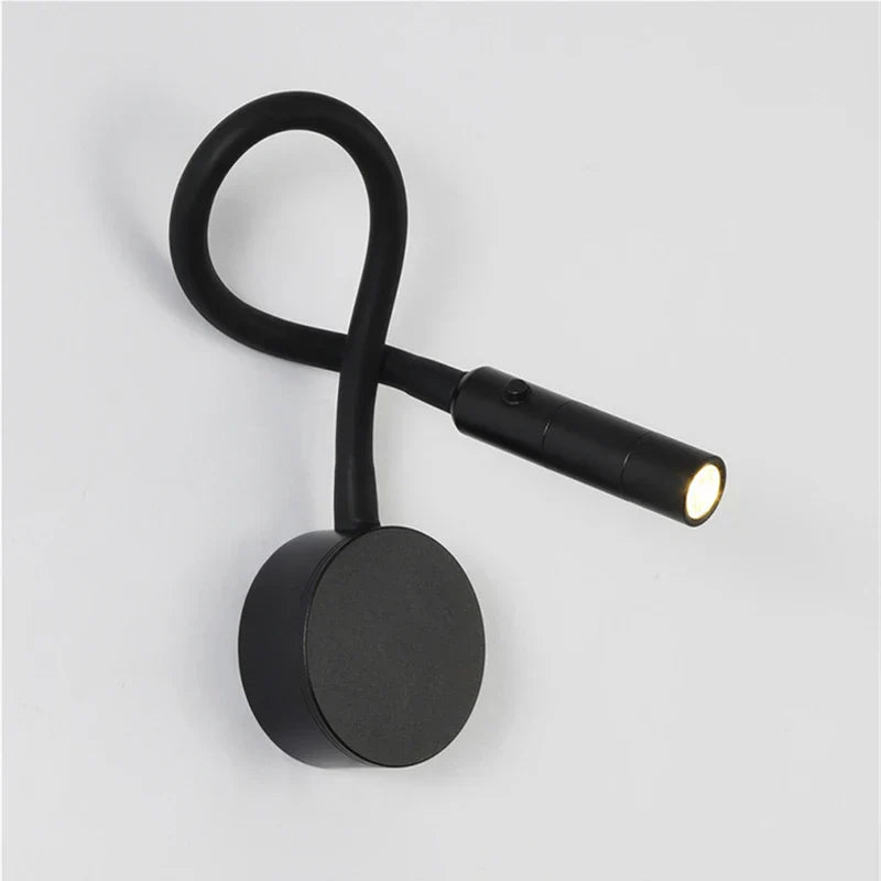 Modern Flexible LED Reading Wall Lamp with Switch for Bedroom and Study - 1W/3W