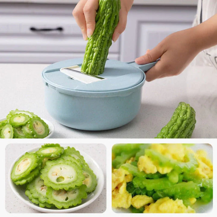 Multifunctional Vegetable Grater with Sieve – 3-in-1 Kitchen Grater for Vegetables & Fruits | Practical Kitchen Helper with Collection Tray
