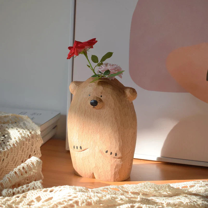 Cute little bear flower vase