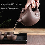 Large Capacity Household Handmade Purple Sand Teapot Chinese Tea Set Yixing Zisha Zhu Clay Ball Filter Bubble Teapot Moon Pot