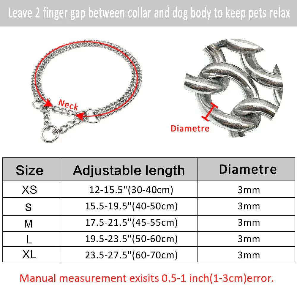 Stainless Steel Dog Training Necklace