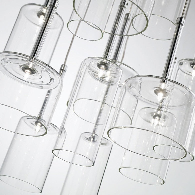 Pendant lamp for the dining table made of glass