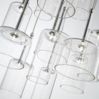 Pendant lamp for the dining table made of glass