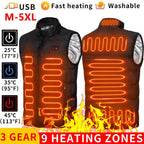Heated jacket with 9 heating zones | USB heat jacket for women & men | Graphene heating technology for outdoor, camping & sports | ThermoVenture