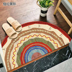 Bohemian non-slip semicircular doormat