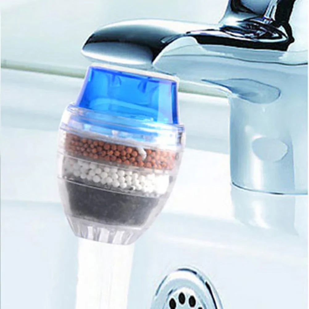 Faucet filter with mineral beads for clean and filtered tap water