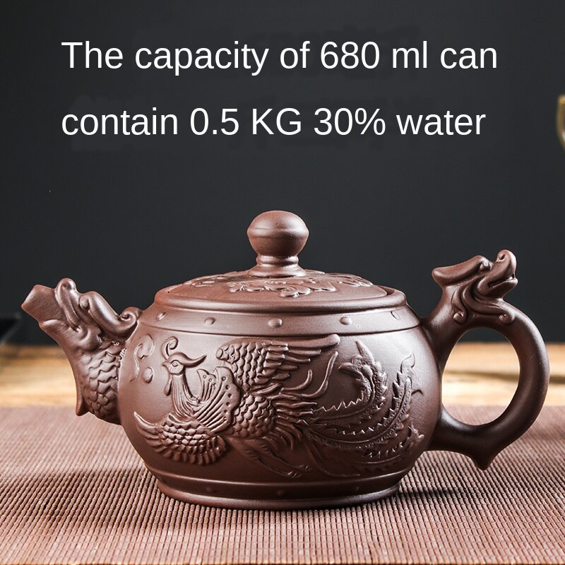 Large Capacity Household Handmade Purple Sand Teapot Chinese Tea Set Yixing Zisha Zhu Clay Ball Filter Bubble Teapot Moon Pot