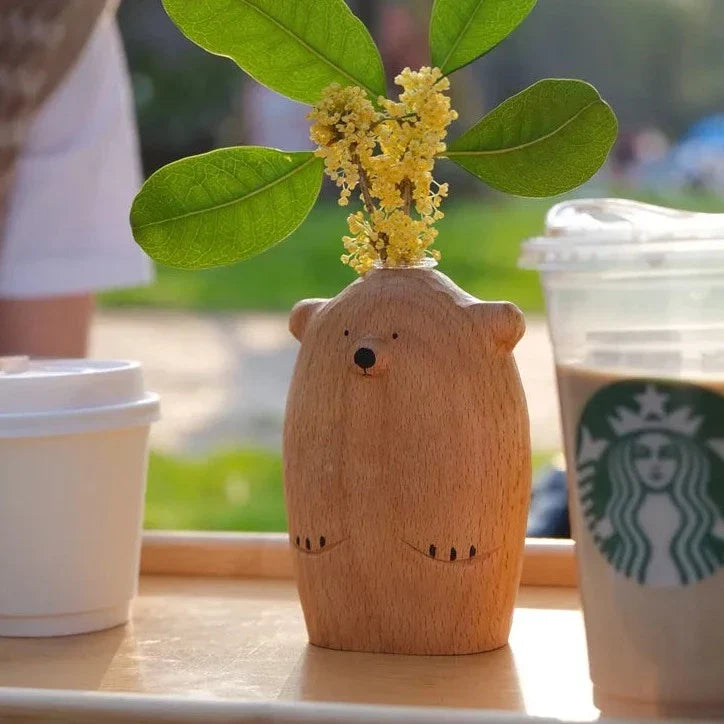 Cute little bear flower vase