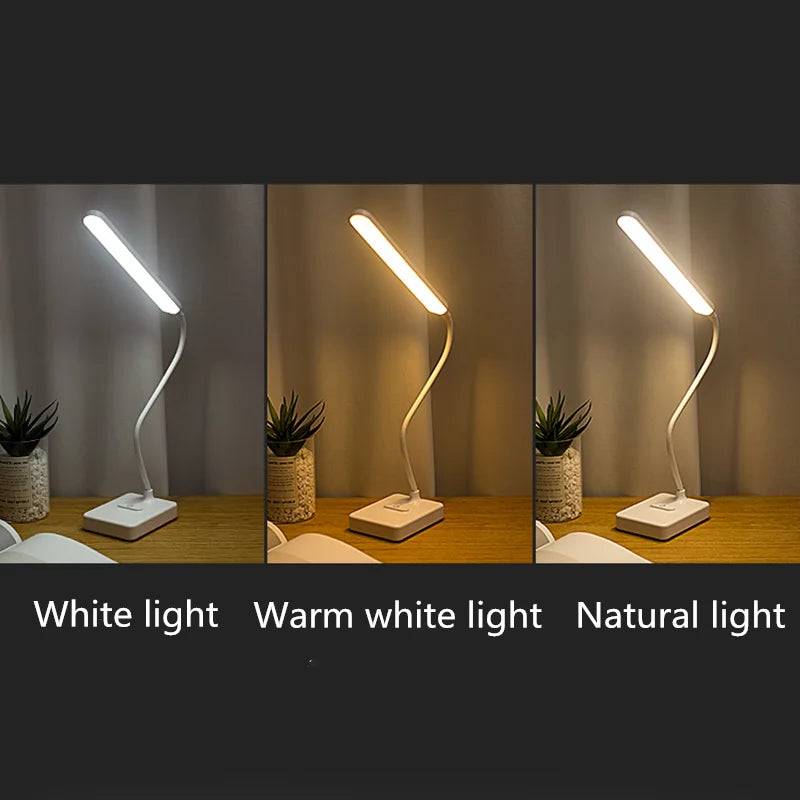 LED table lamp | Eye-friendly & dimmable | Touch control | USB charging function & phone holder