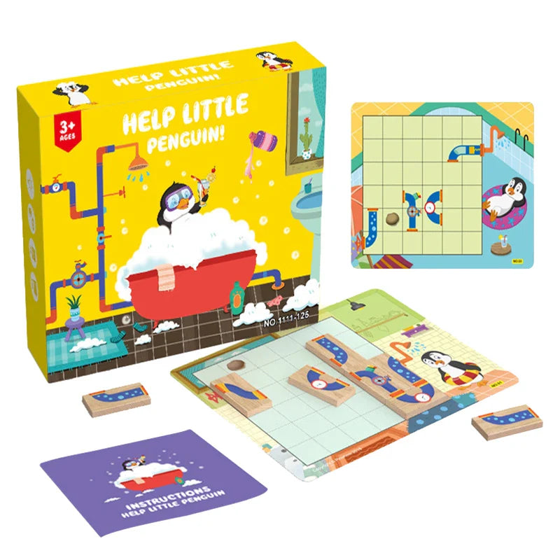 Penguin Shower Maze Puzzle Game - Promote Logical Thinking!