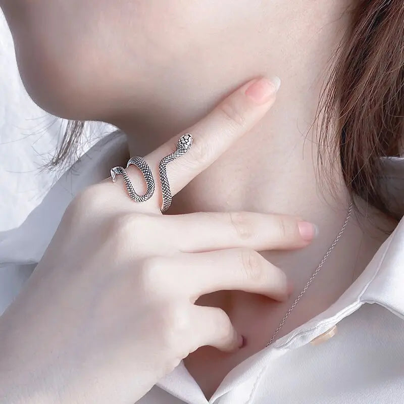 Textured Snake Steel Ring