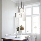 Pendant lamp for the dining table made of glass