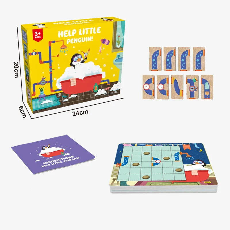 Penguin Shower Maze Puzzle Game - Promote Logical Thinking!