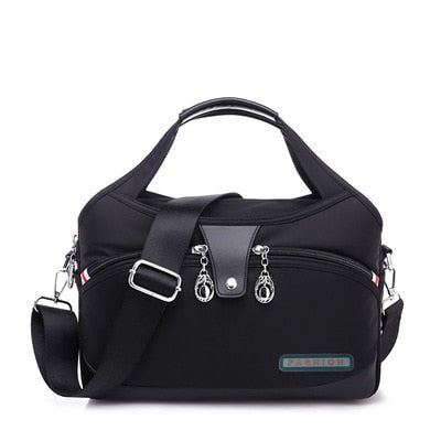 Water-Resistant Nylon Crossbody Bag with Zipper Closure