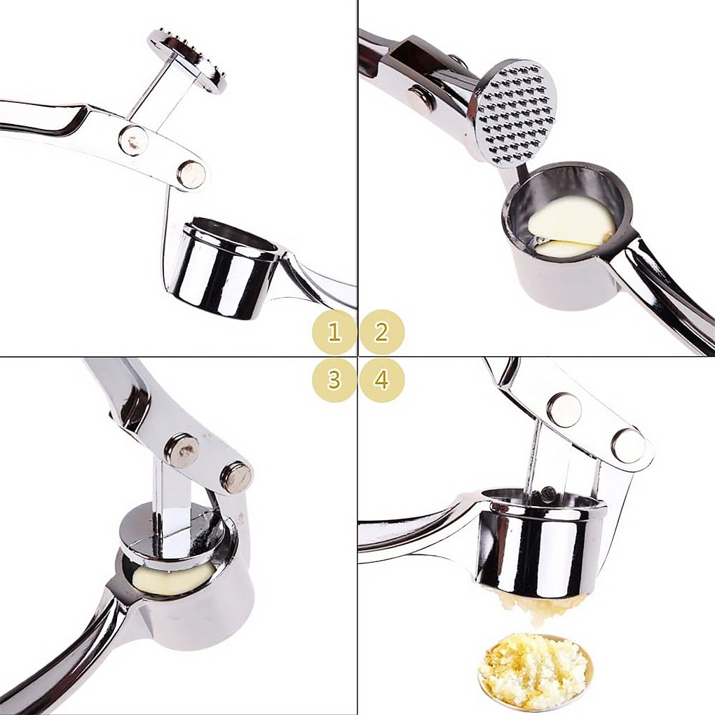 Stainless Steel Garlic Press Chopper: Premium Hand Mill & Masher for Easy Garlic Preparation in the Kitchen