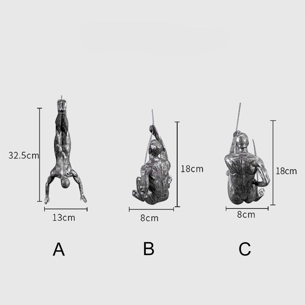 CraftedClimb Climbing Figures Wall Decoration – Inspiring Wall Art of Resin and Iron