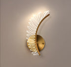 Wall Lamp with Nature-Inspired Golden Wing Motif