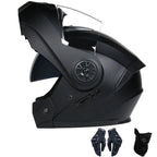 DOT Modular Flip-Up Motorcycle Helmet with Clear Visor and Inner Sun Shield